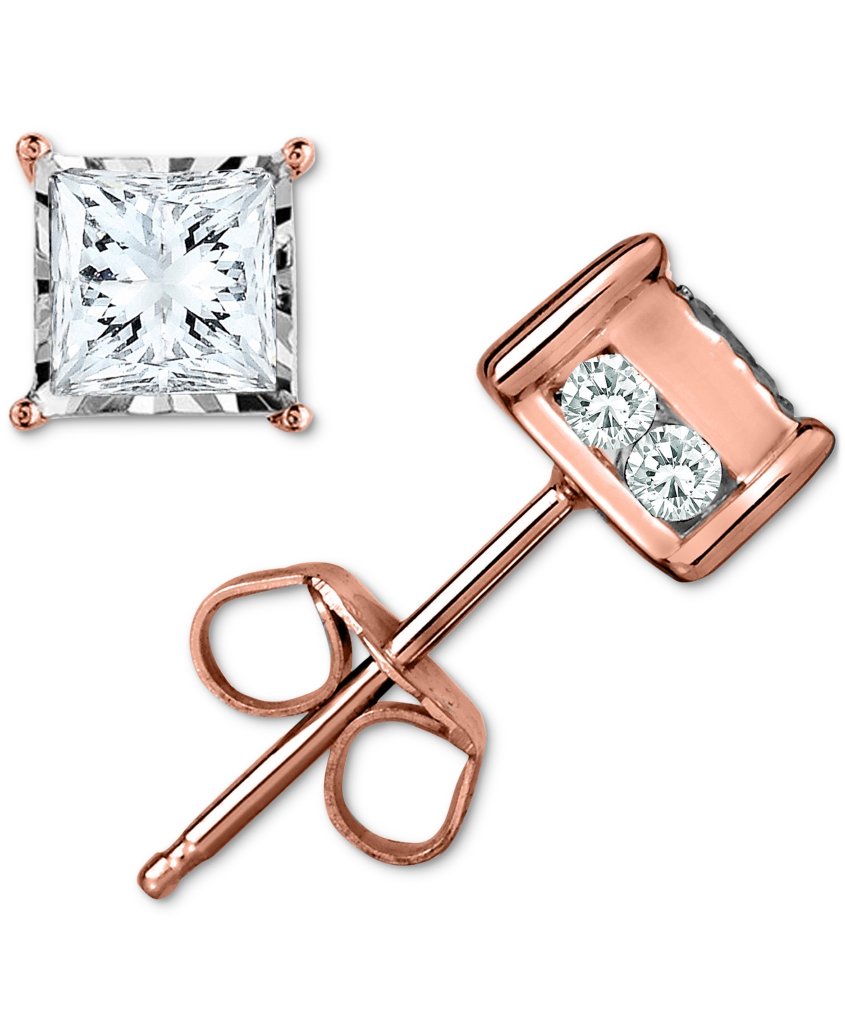 Diamond Stud Earrings (1/2 ct. t.w.) in 14k White, Yellow or Rose Gold - Rose Gold