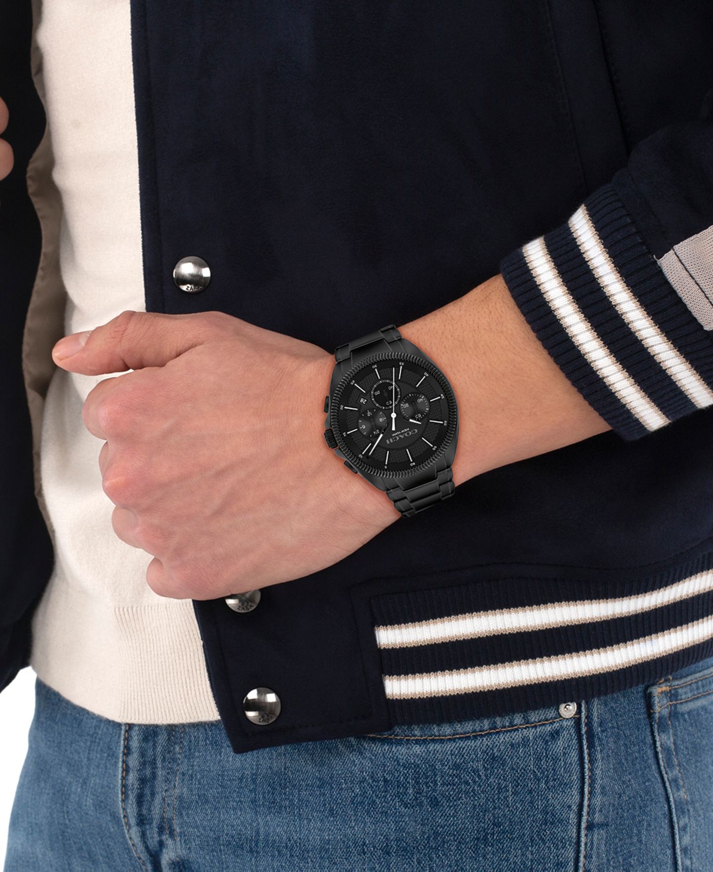 Мужские часы Coach Jackson Black Stainless Steel Bracelet Watch 45mm — фото 6