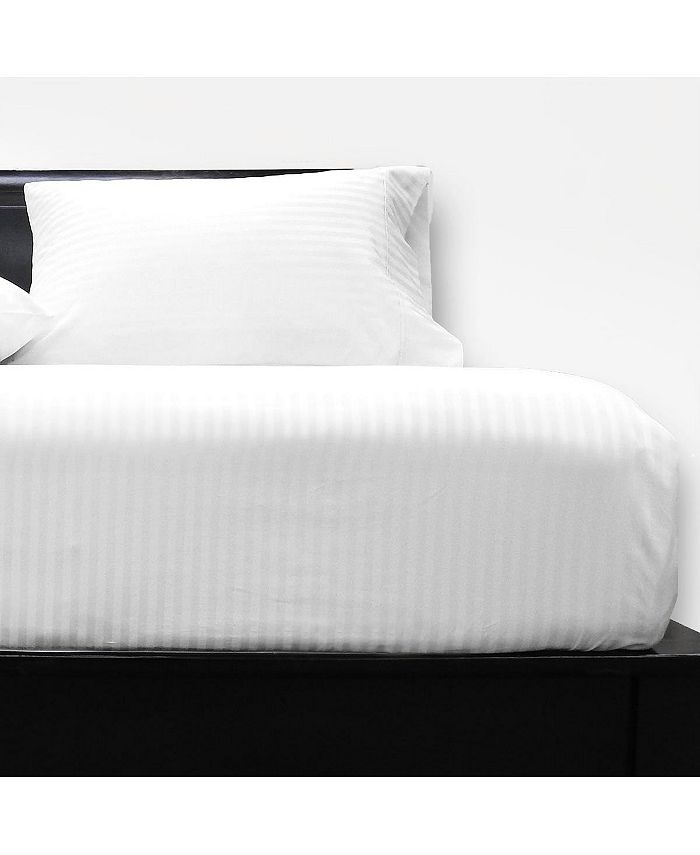 Egyptian Linens Low Profile (710 inches) 608 Damask Stripe Sheet Set, King Macy's