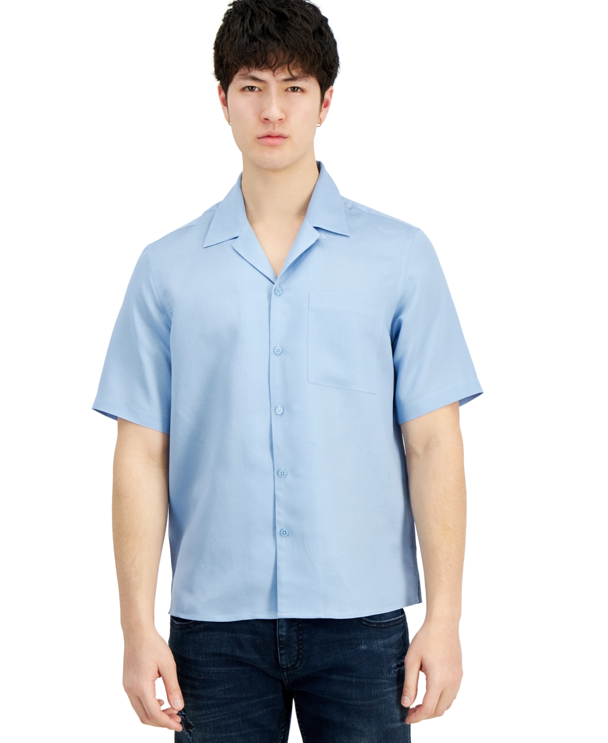 Shop Inc International Concepts Men's Kylo Camp Shirt, Created For Macy's In Stillwater