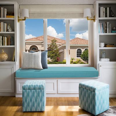 Patio Bench Cushion Outdoor Olefin Fabric Slipcover Sponge Foam 46.5” x 17.7” x 3” - Green