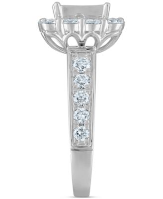 Diamond Princess Quad Cluster Halo Engagement Ring (2-1/2 ct. t.w.) in 14k White Gold