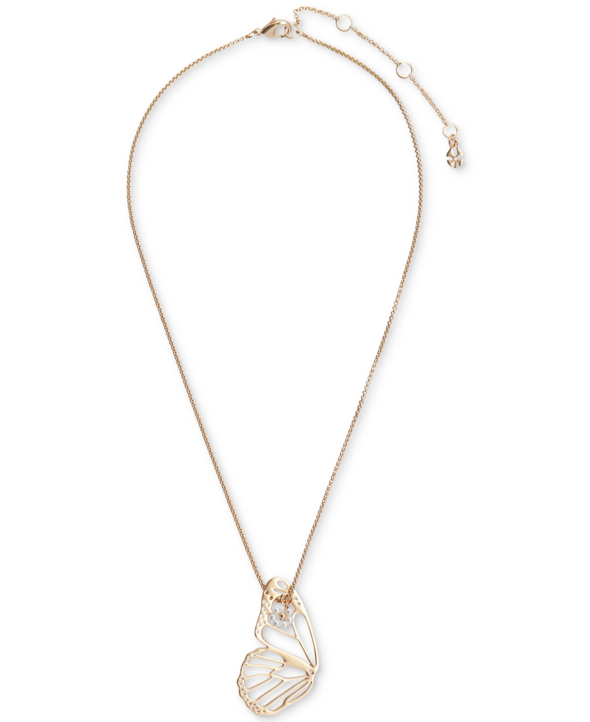 Lucky BrandTone Butterfly Wing Pendant Necklace, 16-1/2