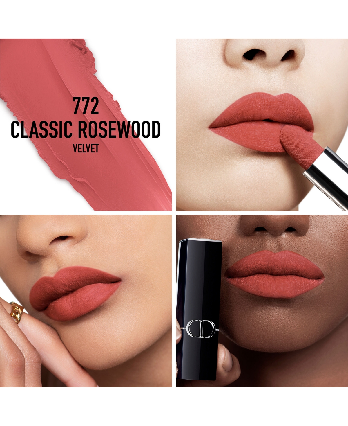 Dior Rouge Dior Lipstick Refill - Velvet - 772 Classic Rosewood - a soft rosewood
