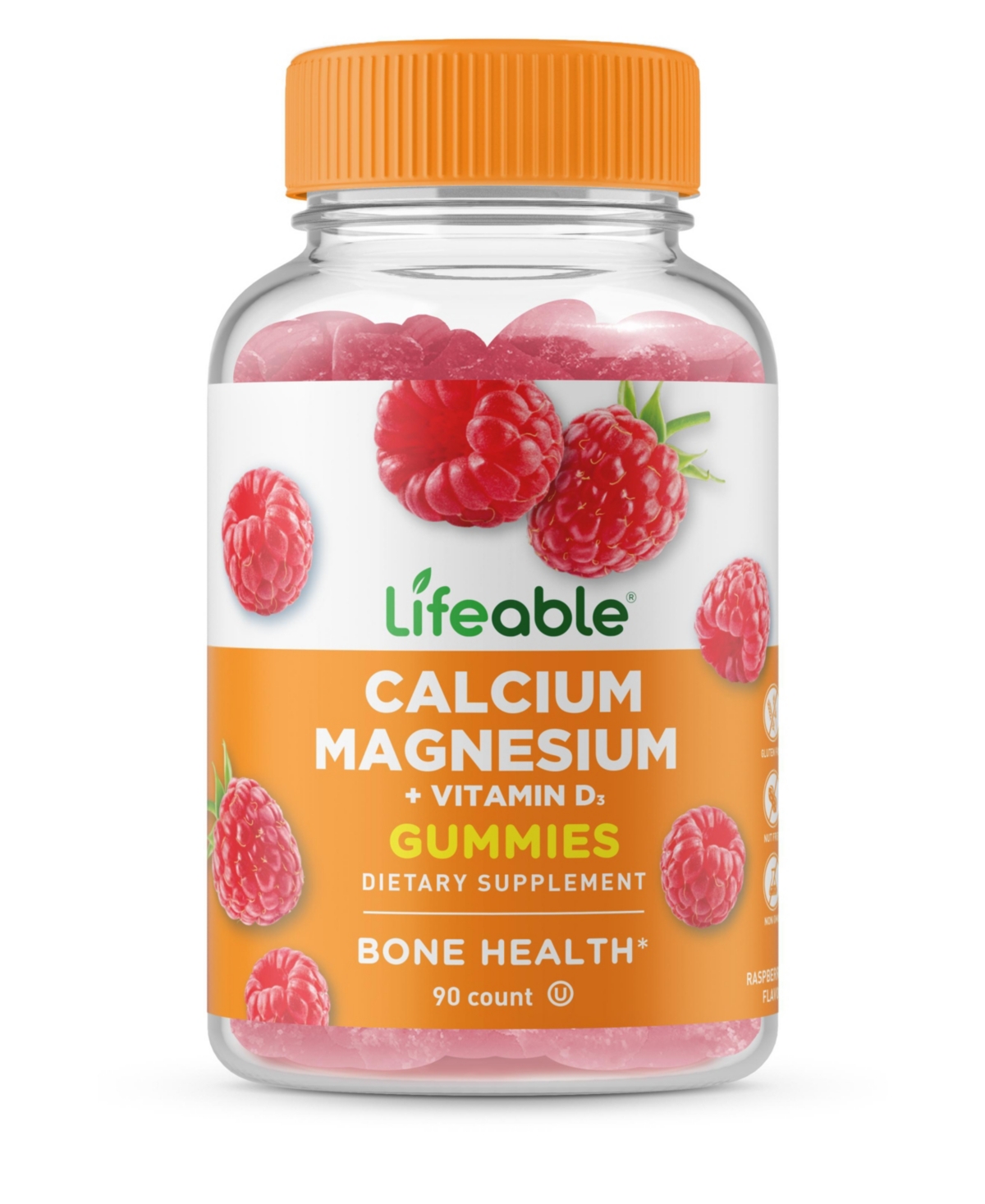 Calcium Magnesium and Vitamin D Gummies - Bones, Teeth, Muscles, And Nerves - Great Tasting, Dietary Supplement Vitamins - 90 Gummies - Open