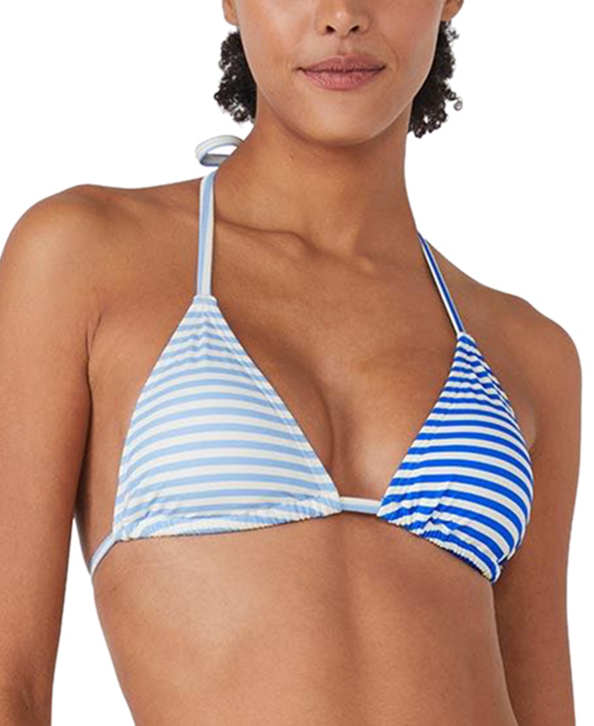 Kate Spade Women's Striped Triangle Bikini Top In Spring Water