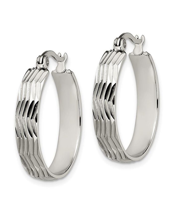 Chisel Stainless Steel Polished and Textured Hoop Earrings Macy's