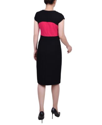 Women's 3/4 Sleeve Colorblocked Dress, 2 Piece Set