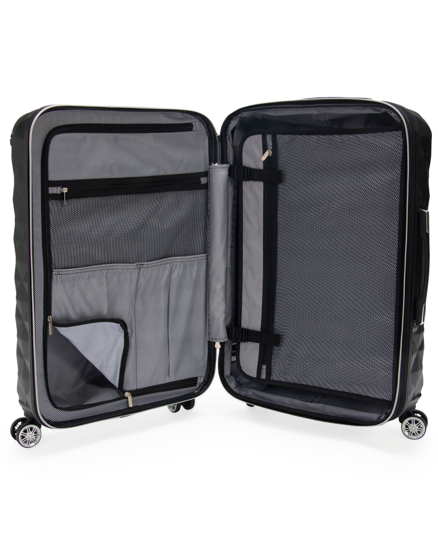 Чемоданы Kenneth Cole Reaction Diamond Tower 3 Piece Hardside Expandable Luggage Set, цвет: Чёрный — фото 5