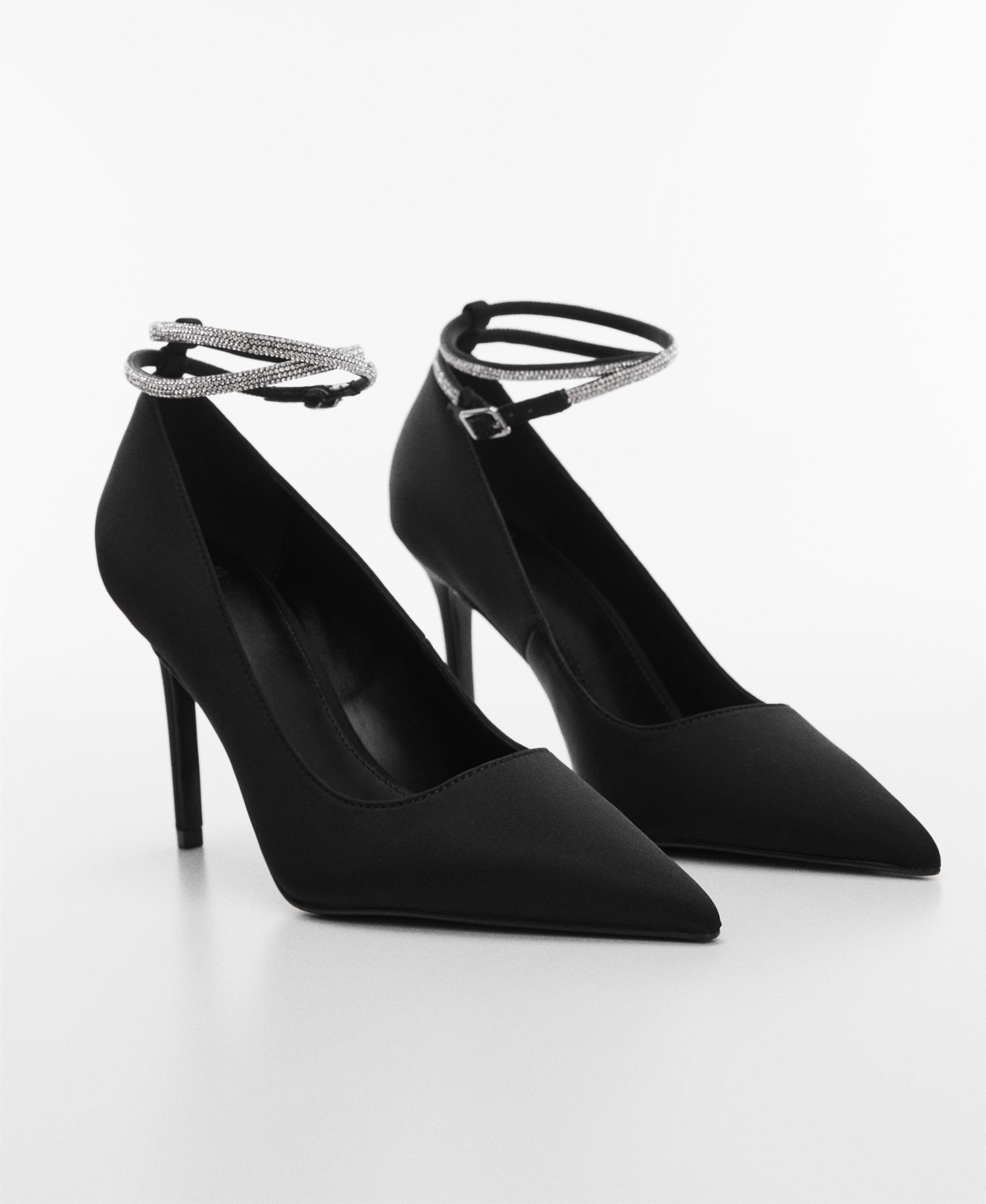 Mango Women's Rhinestone Strap Heeled Shoes
