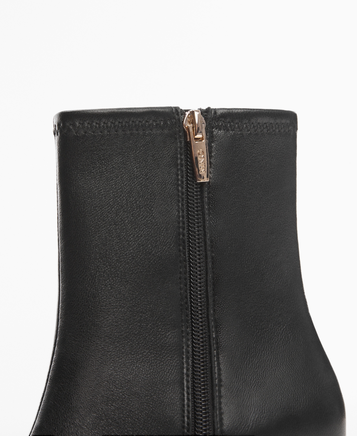Mango Women's Kitten Heels Leather Boots