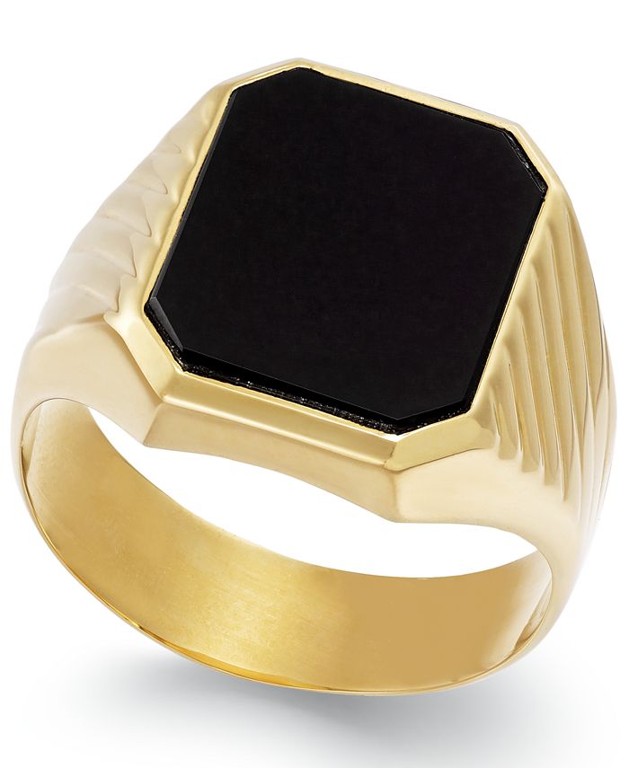 pendul jage Mediate Macy's Men's Onyx (3-3/4 ct. t.w.) Ring in 14k Gold - Macy's