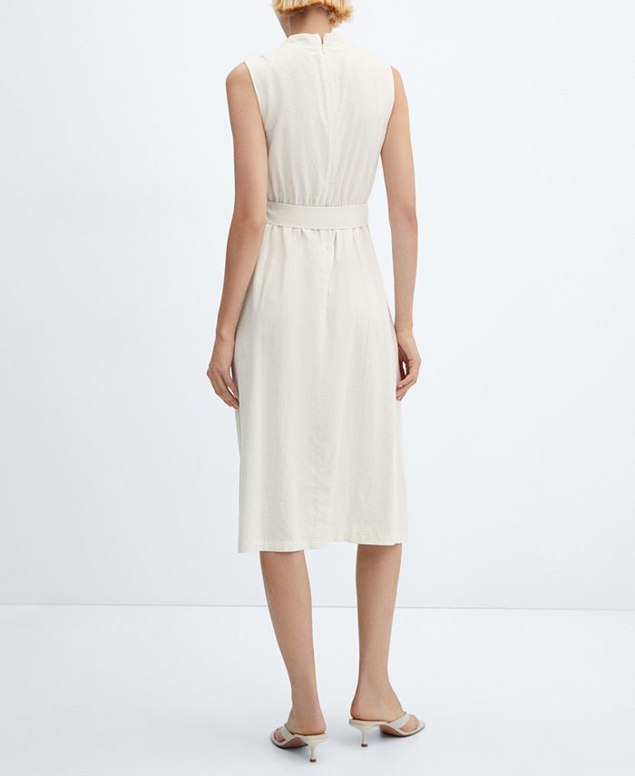 MANGO Women's Belt Linen Dress Macy's