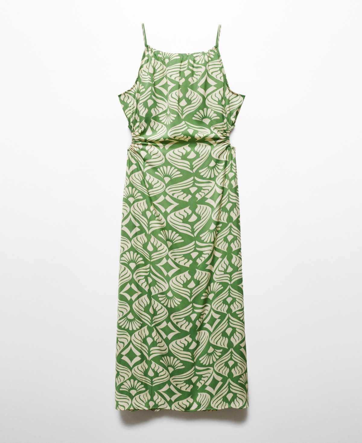Shop Mango Women's Openings Detail Printed Dress In Green