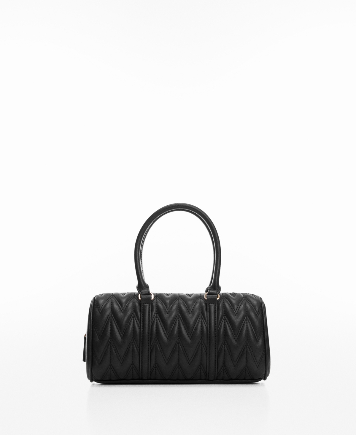 Shop Mango Women's Double-handle Quilted Bag In Black