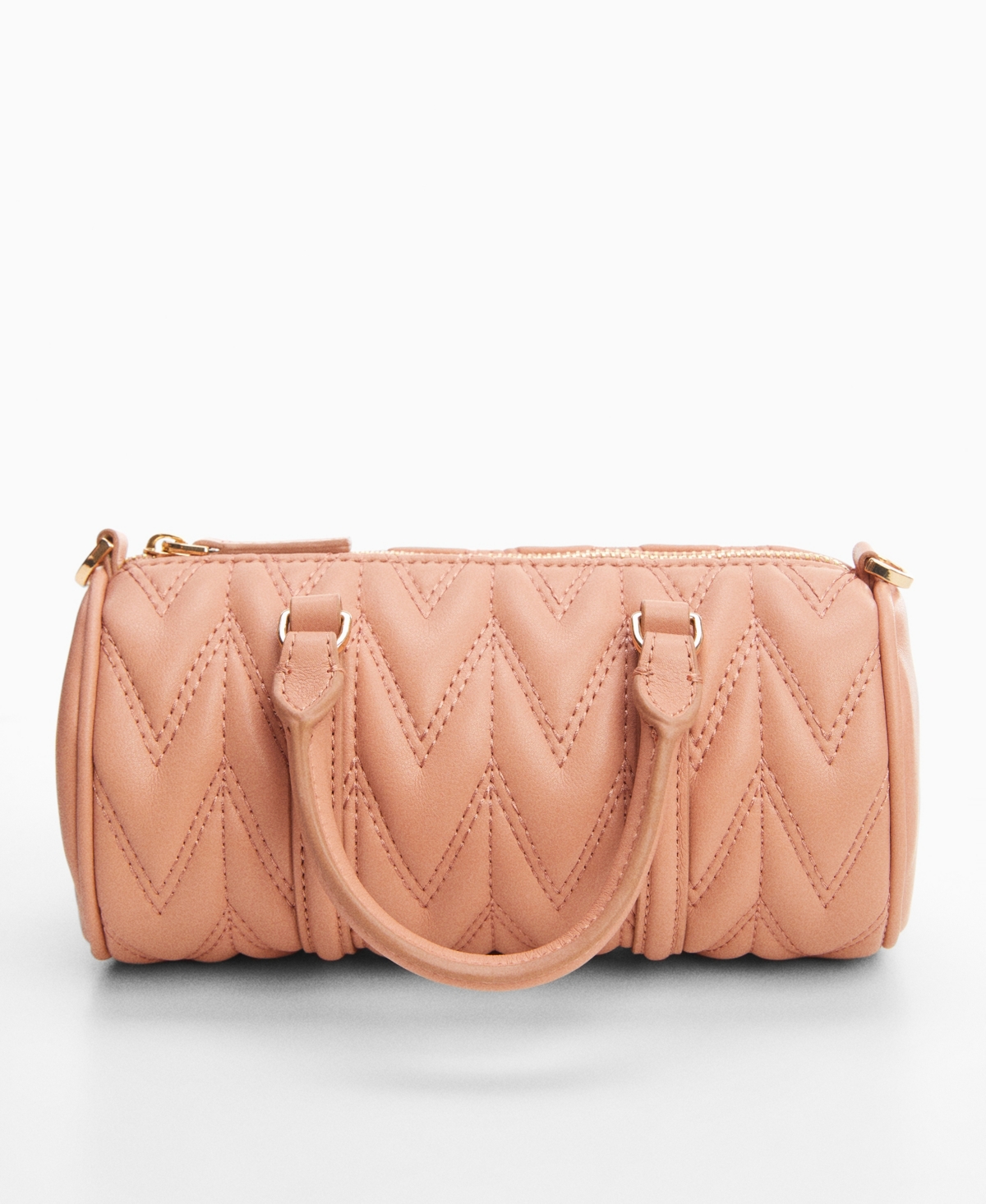 Shop Mango Women's Double-handle Quilted Bag In Pastel Pink