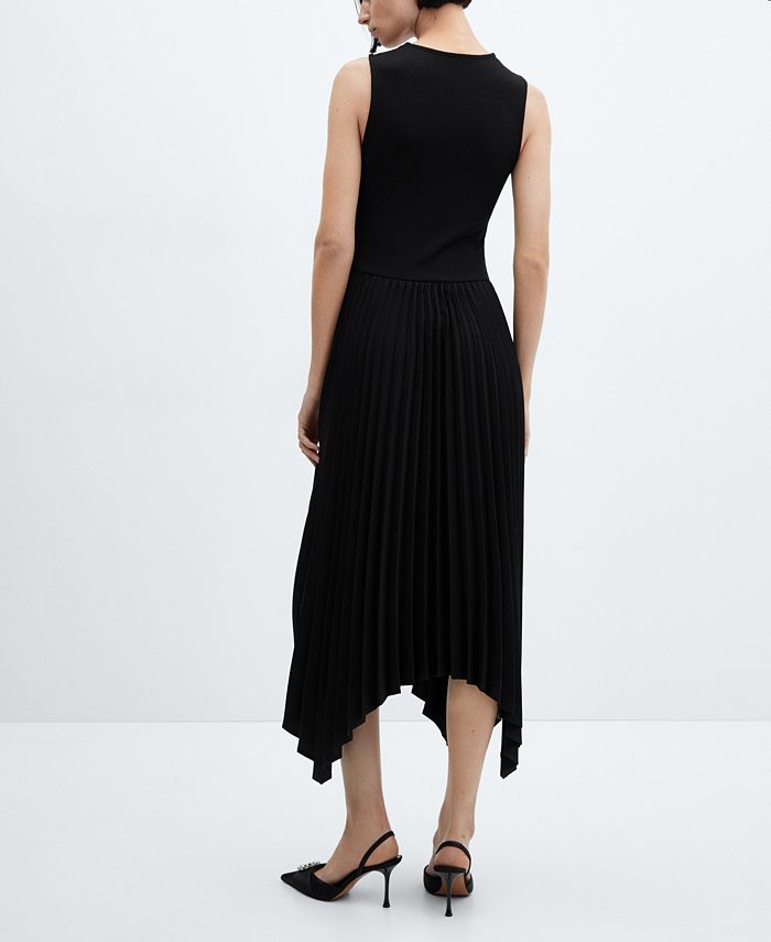 MANGO Women's Asymmetrical Pleated Dress - Macy's