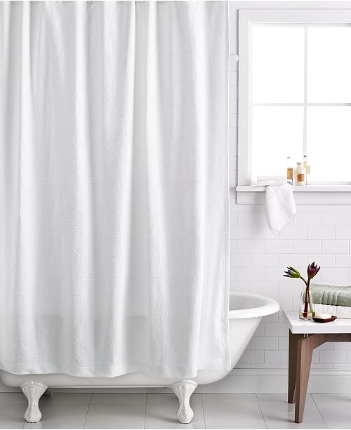 Hotel Collection Textured Wave Shower Curtain & Reviews Shower