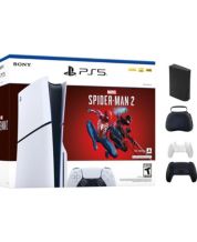 PS5 Slim Console Marvels Spider-Man 2 Bundle + PS5 DualSense Controller  Purple