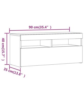 TV Stand with LED Lights Brown Oak 35.4"x13.8"x15.7"