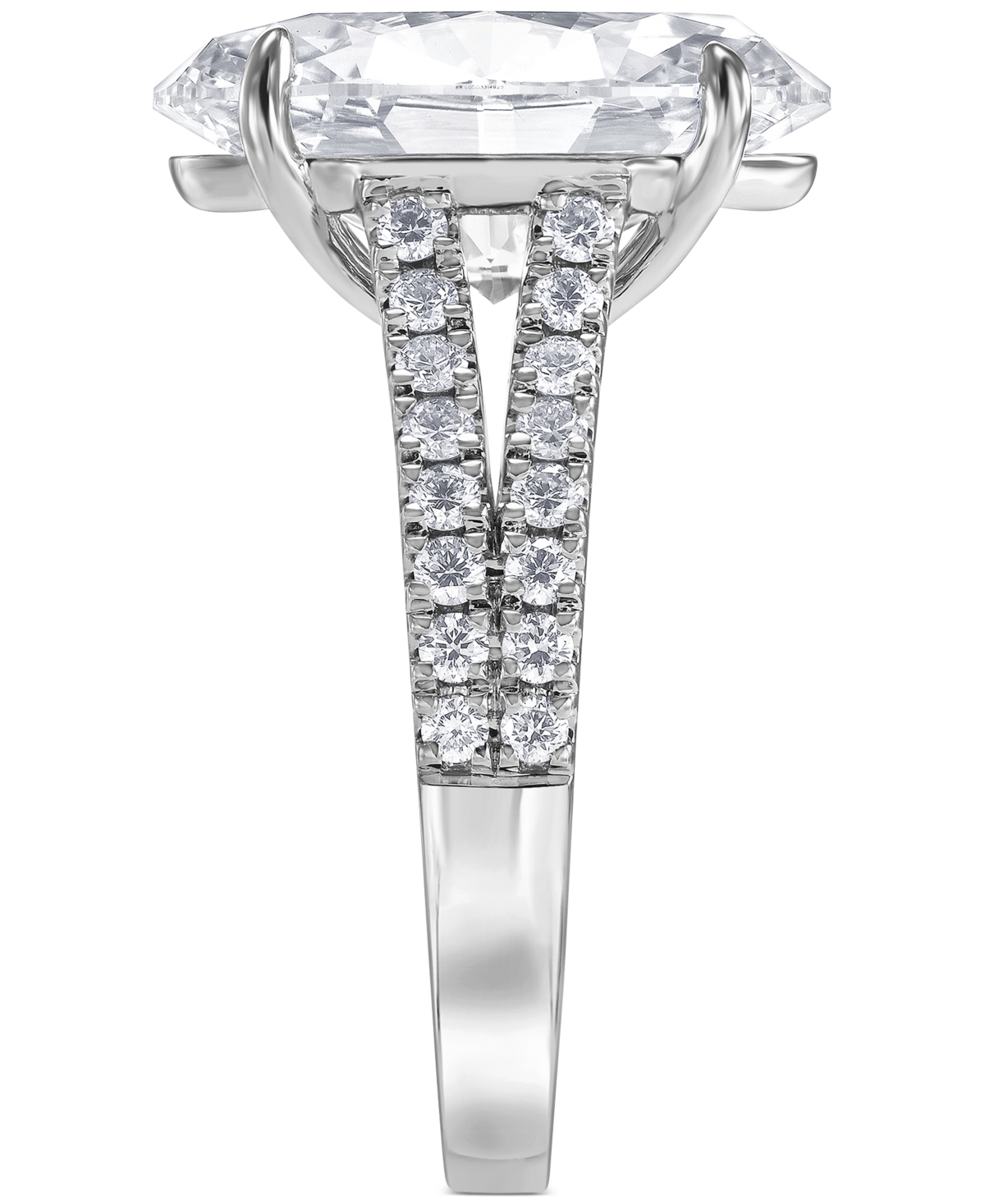 Shop Badgley Mischka Certified Lab Grown Diamond Oval Solitaire Plus Engagement Ring (7-1/2 Ct. T.w.) In 14k Gold In White Gold