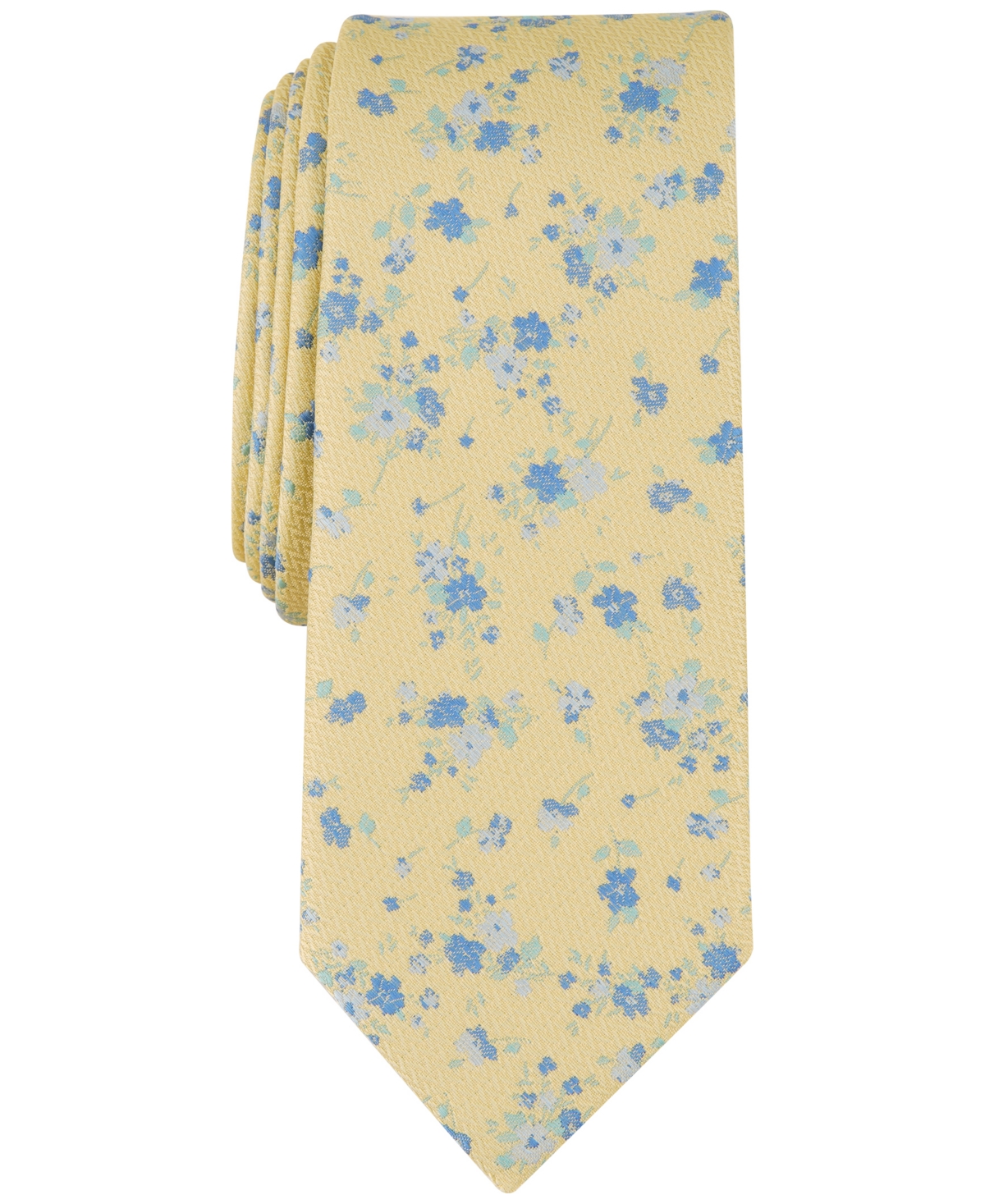 Bar Iii Men's Lance Floral Tie, Created For Macy's In Yellow