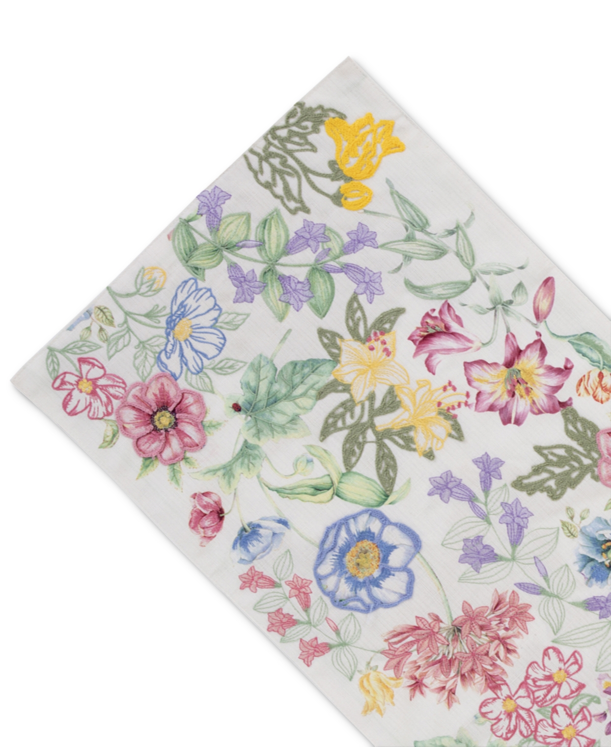 Lenox Butterfly Meadow Garden Embroidered Centerpiece In White Multi