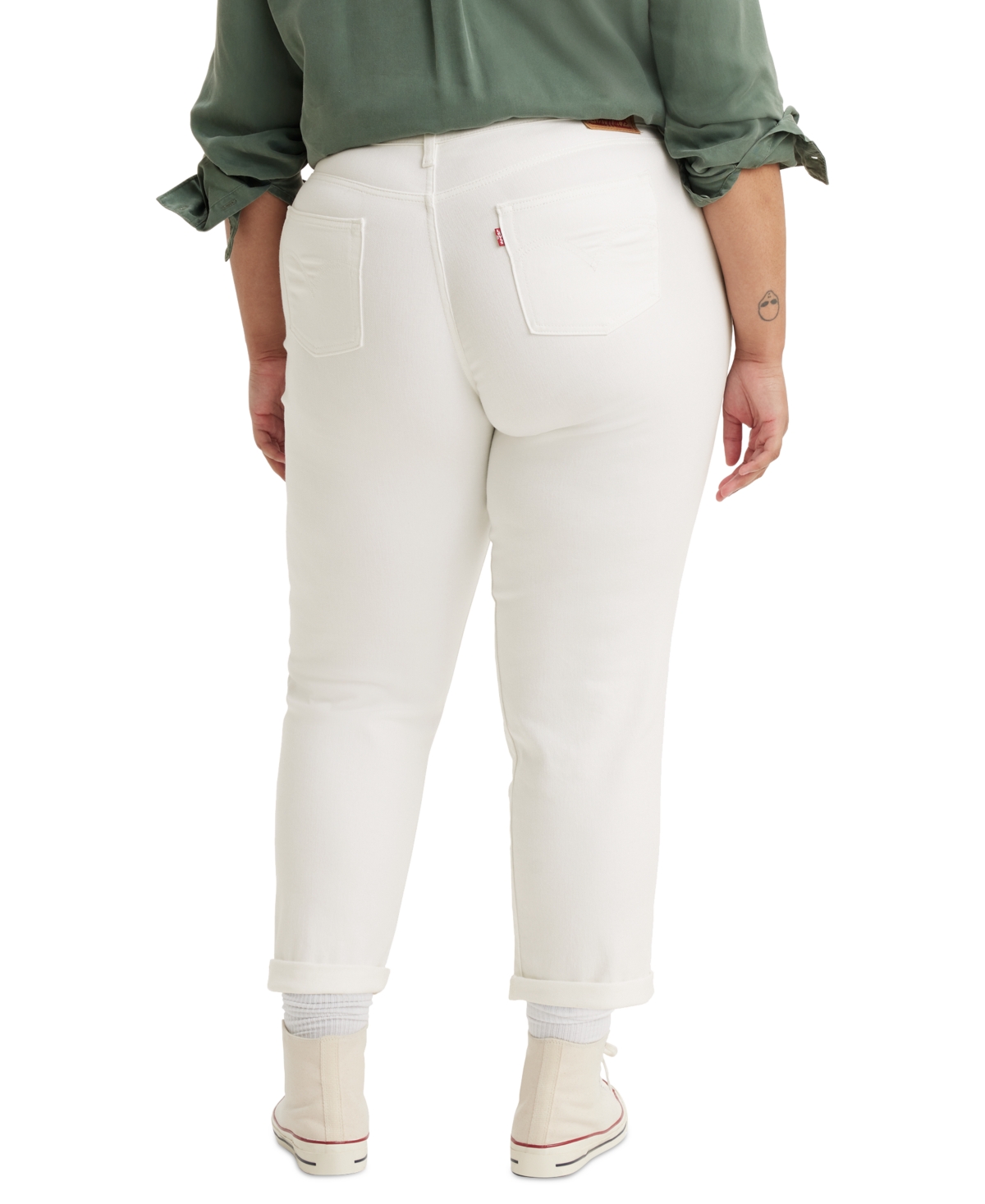 Levi's Trendy Plus Size Boyfriend Jeans In Simply White