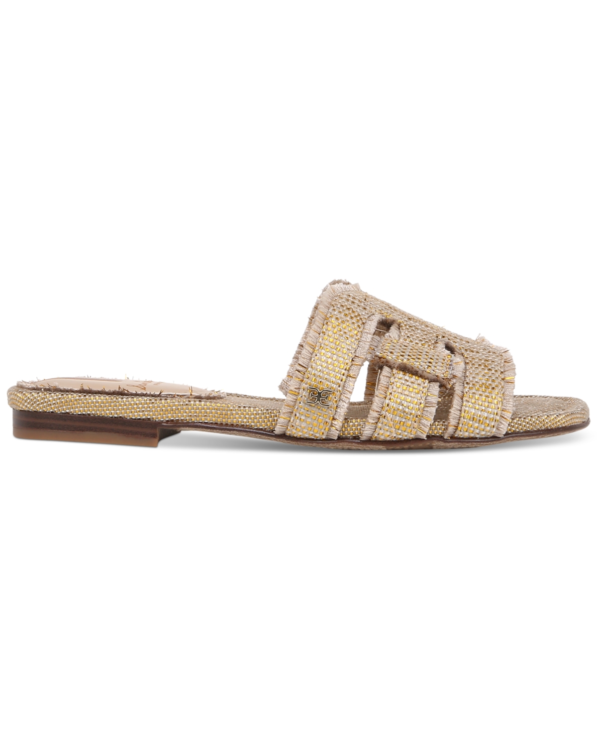 Shop Sam Edelman Women's Bay Fray Emblem Slide Sandals In Gold Quartz