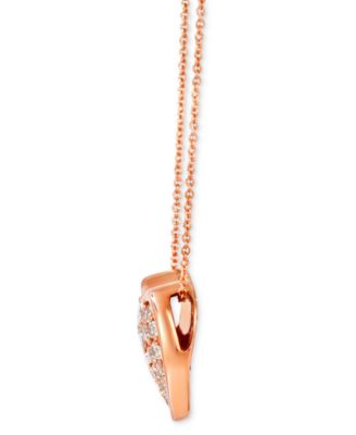GODIVA x Le Vian&reg; Nude Diamond Heart Adjustable 20" Pendant Necklace (3/4 ct. t.w.) in 14k Rose Gold