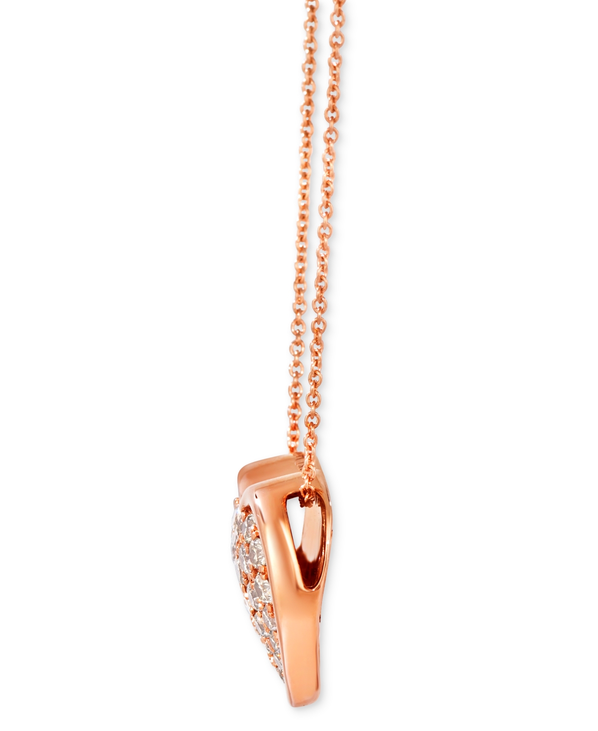 Le Vian Godiva X  Nude Diamond Heart Adjustable 20" Pendant Necklace (3/4 Ct. T.w.) In 14k Rose Gold In Pink