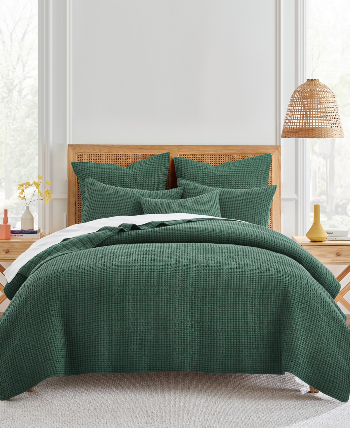 Shop Levtex Mills Waffle Textured 3-pc. Quilt Set, King/california King In Green