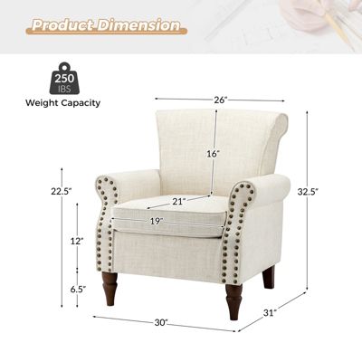 Mooresville Upholstered Armchair with Solid Wood Legs