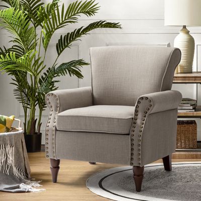 Mooresville Upholstered Armchair with Solid Wood Legs