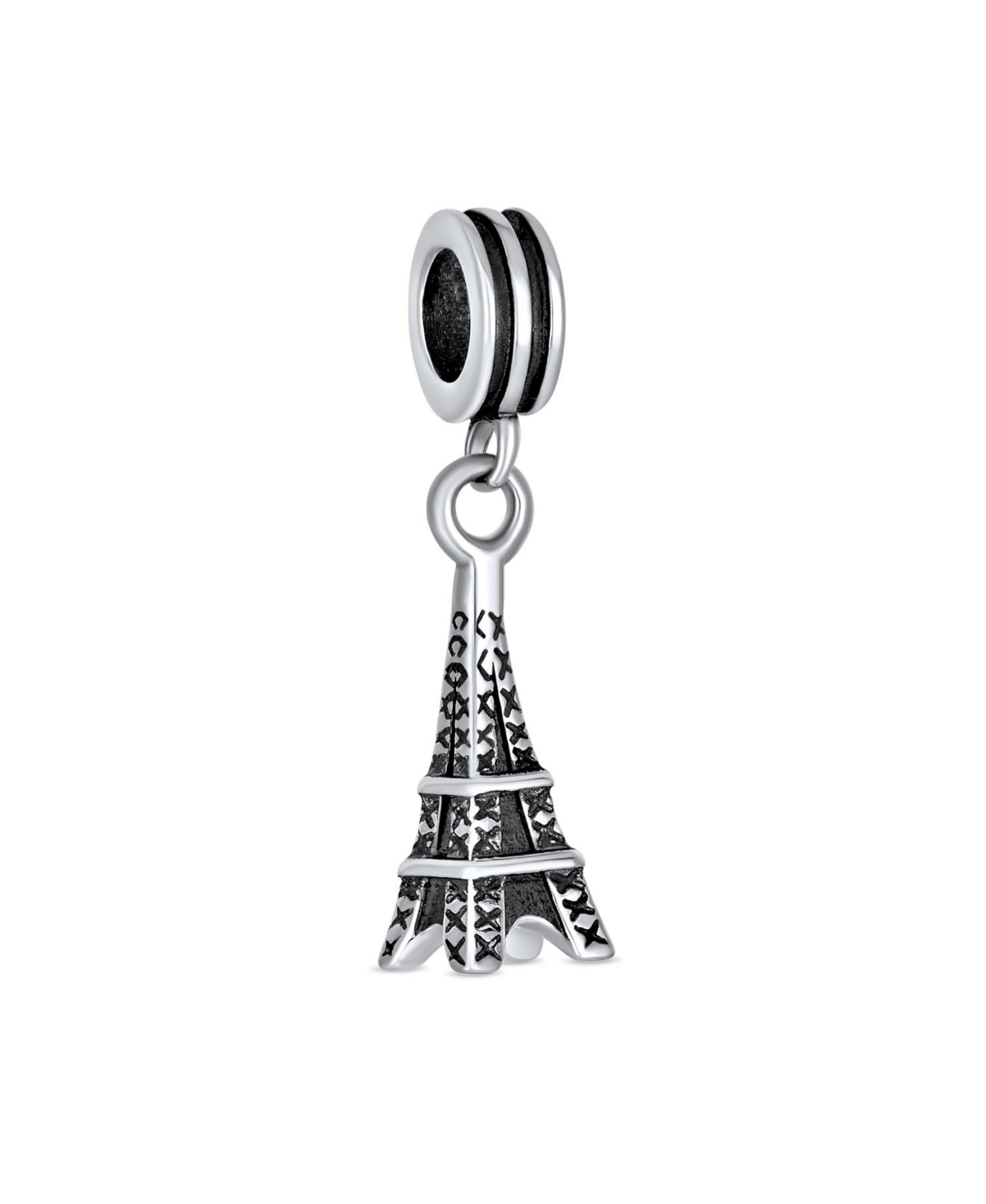 Bling Jewelry France Set -Paris Eiffel Tower Landmark Vacation Dangle Charm Bead For Women For Sterling Silver Fits European Bracelet