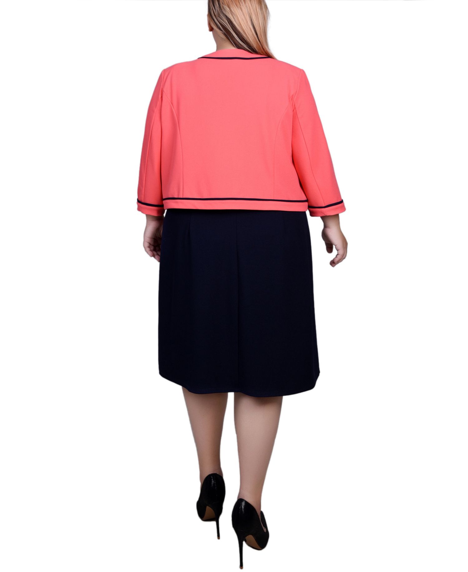 Plus Size 3/4 Sleeve Dress, 2 Piece Set
