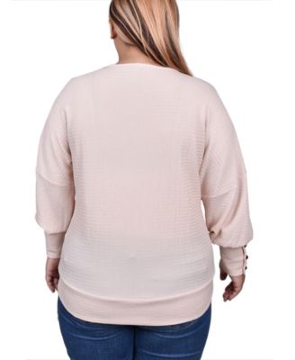 Plus Size Long Sleeve Textured Knit Top