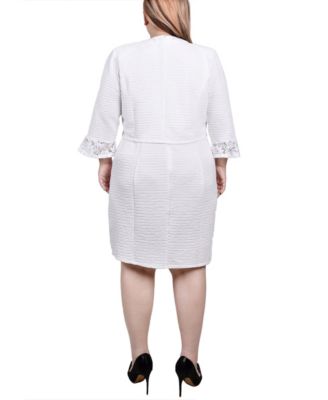 Plus Size Novelty Knit and Lace Dress, 2 Piece Set