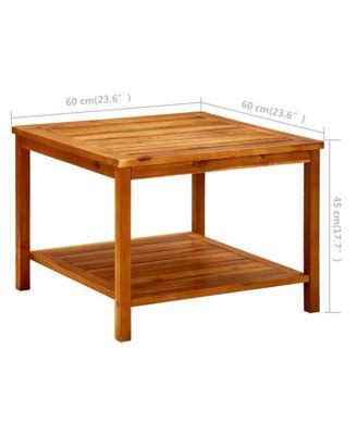 Coffee Table 23.6"x23.6"x17.7" Solid Acacia Wood