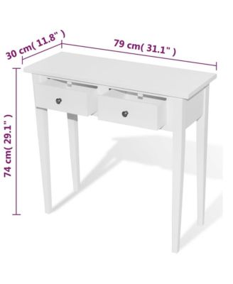 Console Table with Two Drawers White