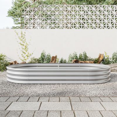 Large Metal Oval Raised Garden Bed