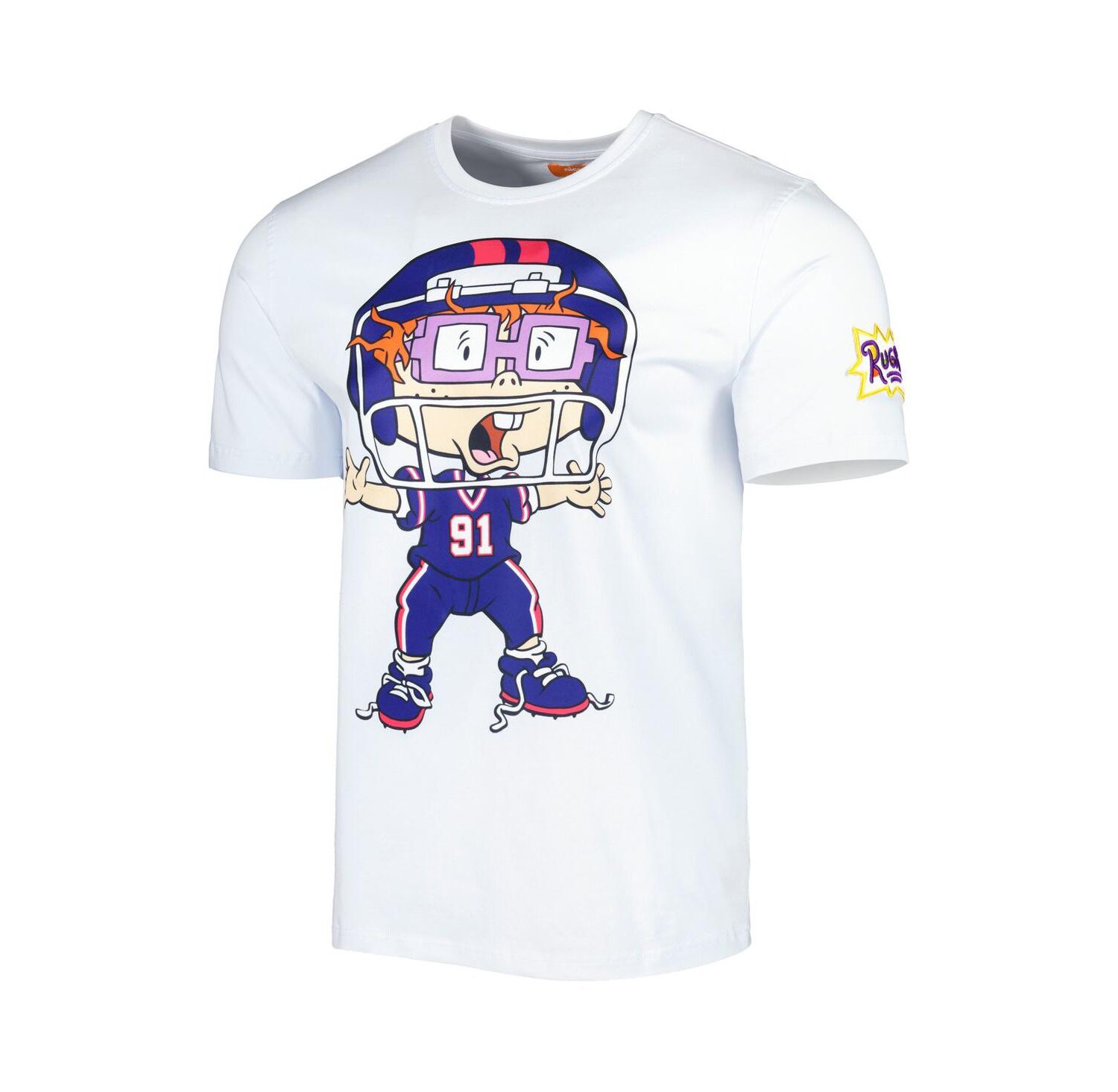 Men's and Women's Freeze Max White Rugrats Wide Open Football T-shirt
