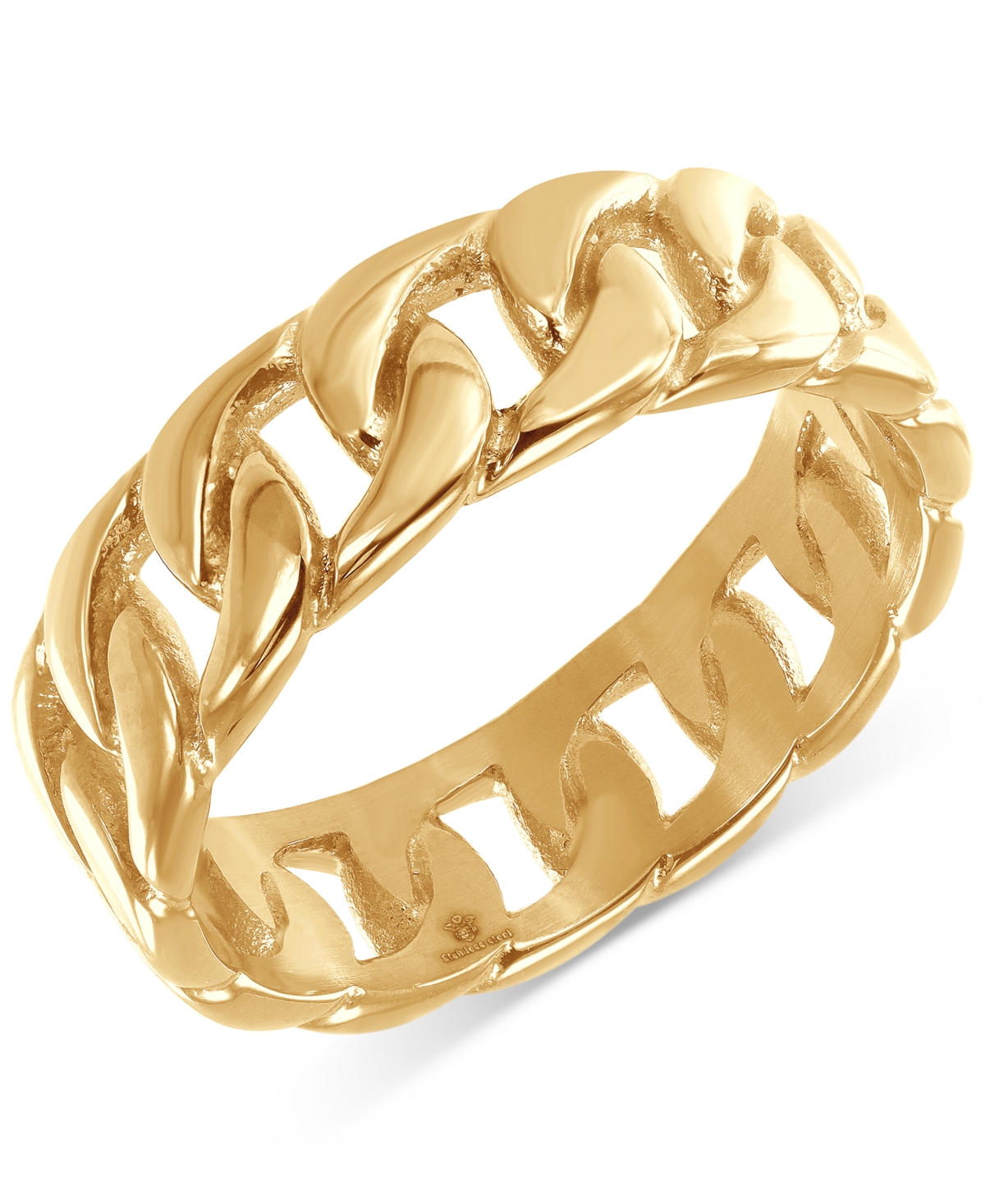 Men's Cuban Chain Link Band in Stainless Steel - Gold-Tone