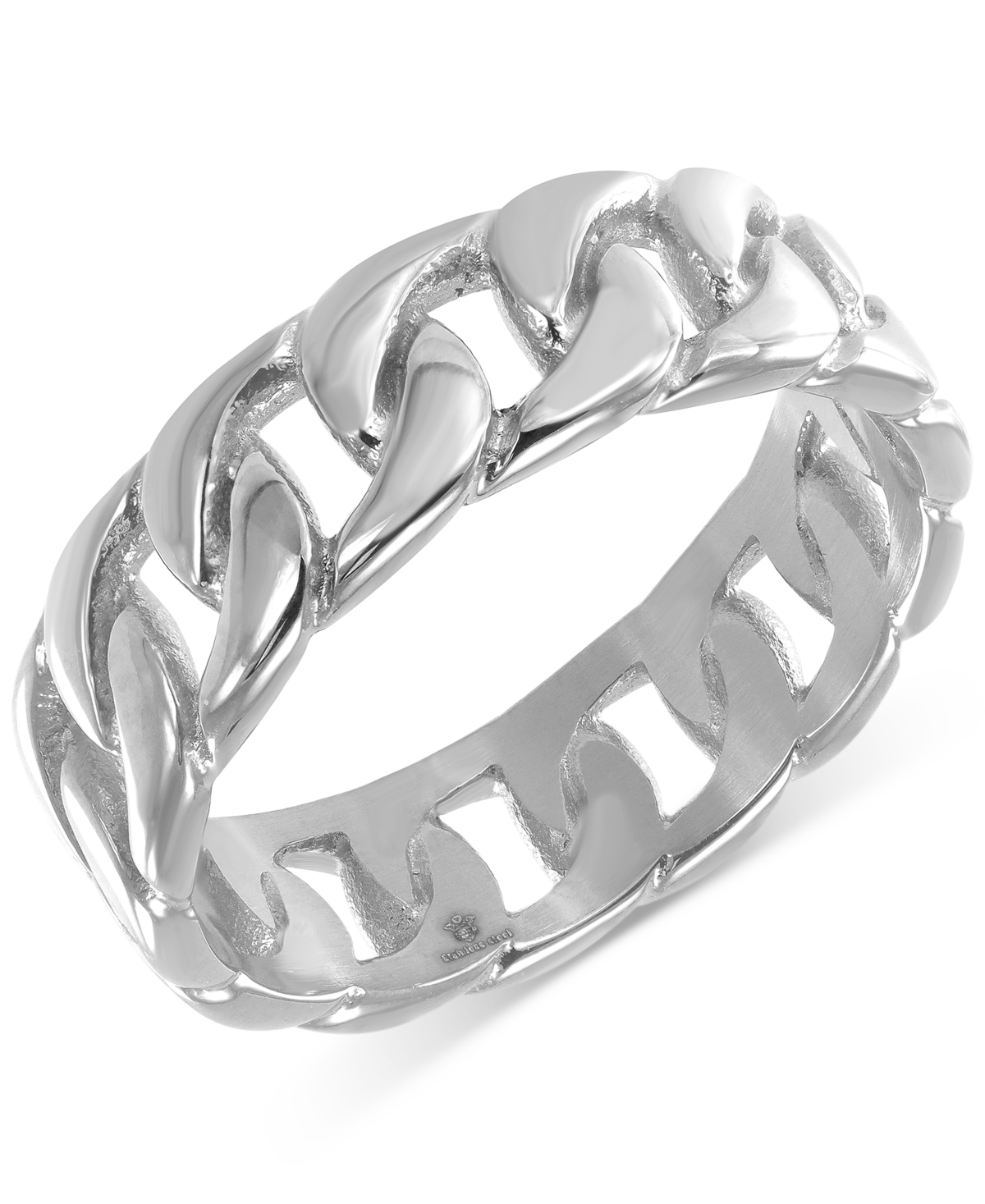 Men's Cuban Chain Link Band in Stainless Steel - Black