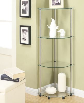 13.75" Glass Designs2Go Classic 4 Tier Corner Shelf