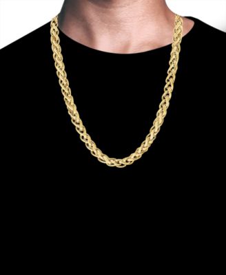Men's Wheat Link 24" Chain Necklace in Stainless Steel