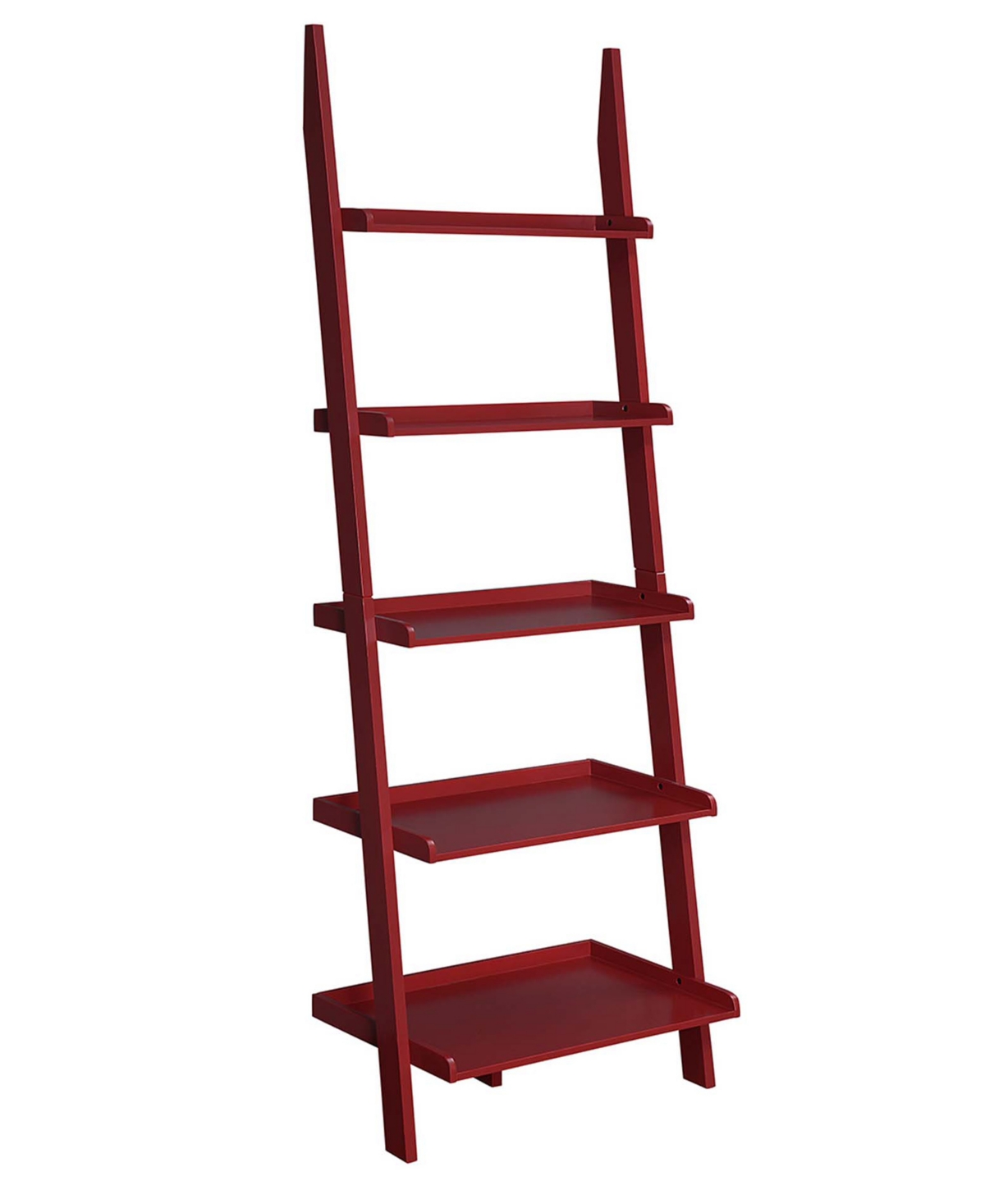 Convenience Concepts 25" Solid Pine American Heritage Bookshelf Ladder In Cranberry Red