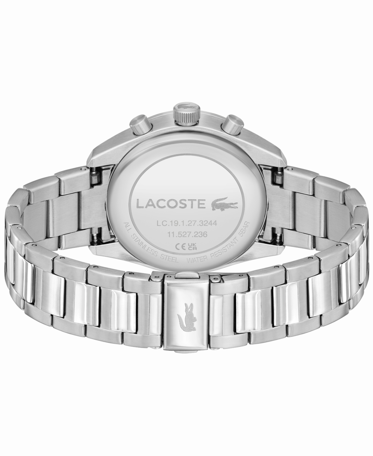 Shop Lacoste Men's Boston Chronograph Silver-tone Stainless Steel Bracelet Watch 42mm