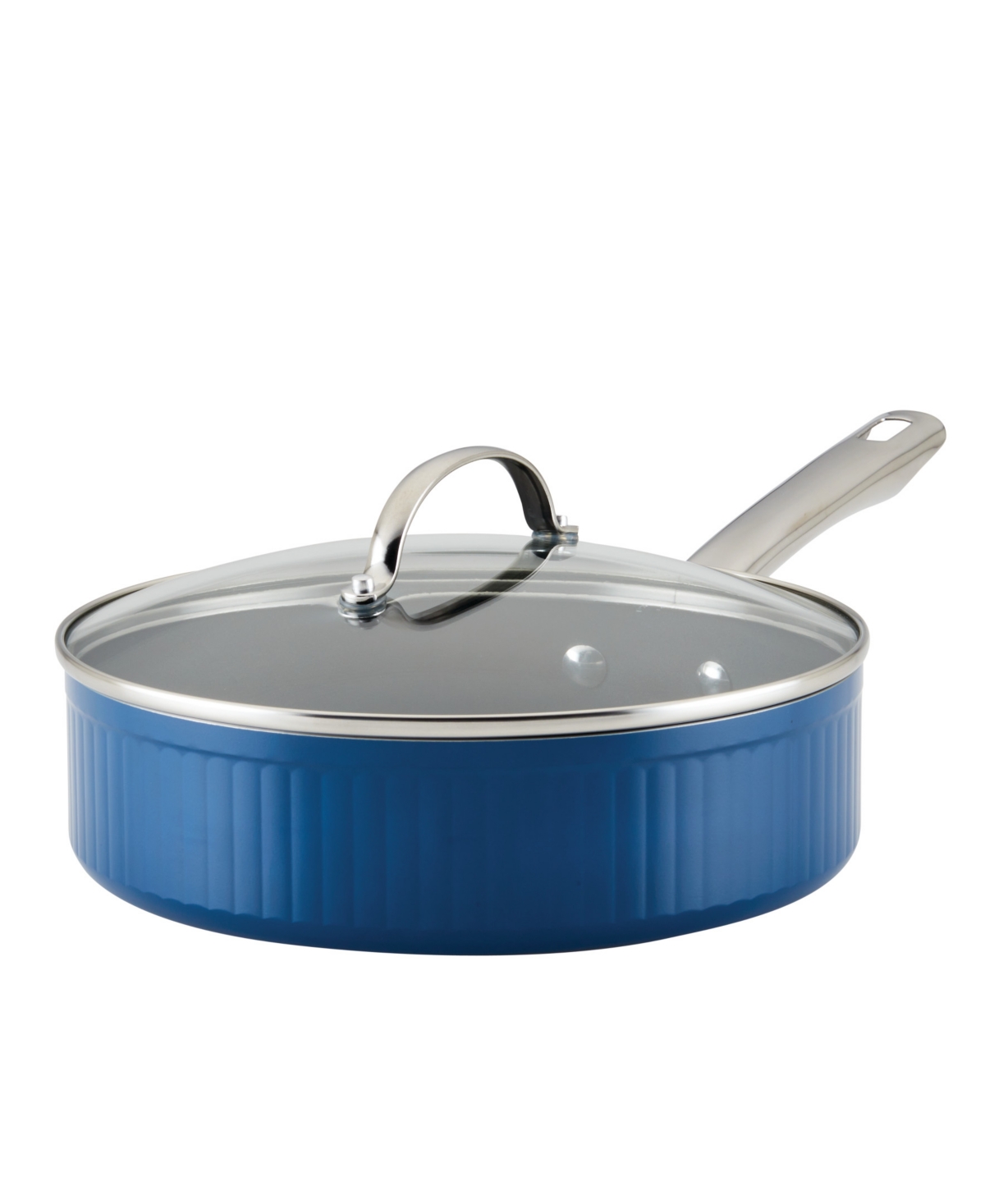 Farberware Style Aluminum Nonstick 3 Quart Cookware Saute Pan With Lid In Blue
