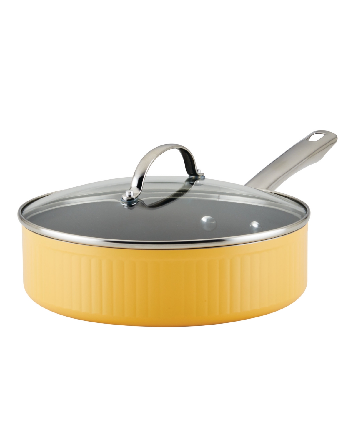 Farberware Style Aluminum Nonstick 3 Quart Cookware Saute Pan With Lid In Yellow